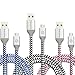 Micro USB Cable, Eversame 3 Pack 3.3Ft 1M Premium Nylon Braided High Speed Data Sync Charger Cord with Aluminum Shell For Android, Samsung Galaxy S6 Edge Plus/Note 5, HTC and More(Blue Black Hot Pink)