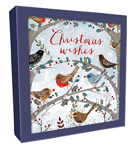 Boxed Christmas Cards Birds On Branches And Stag