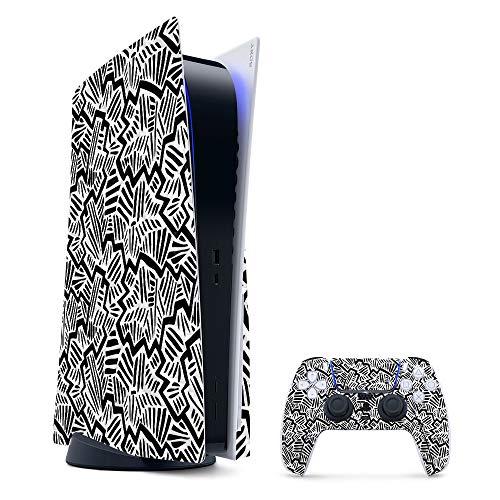 MightySkins Carbon Fiber Gaming Skin for PS5 / PlayStation 5 Bundle - Abstract…