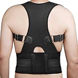 EagleUS New Fully Adjustable Back Brace for Posture Correction Back Pain Support - Neoprene - Unisex (L(36-40