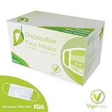 100 Pcs Disposable Surgical/Medical Face Masks by Vigor Fusion: 3Ply Earloop Masks | Latex Free Non-Woven Fabric |Protect Yourself Against Dust, Pollen, Allergens, Flu | Hypoallergenic