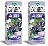Nature's Way Original Sambucus Elderberry Syrup, Herbal Supplements, Gluten Free, Vegetarian, 8 Ounce Pack of 2 