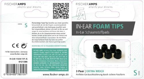 Fischer Amps Accessoires and Spare Parts Foam Eartips Fa Earphones, S , (960-00312)