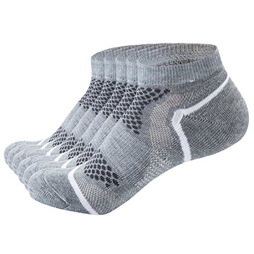AIRSTROLL Athletic Ankle Socks for Men Women Cushioned Sports Low Cut Running Socks 6 Pack