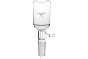 Labasics Borosilicate Glass Buchner Filtering Funnel with Coarse Frit (G1), 43mm Inner Diameter, 57mm Depth, with 24/40 Stand