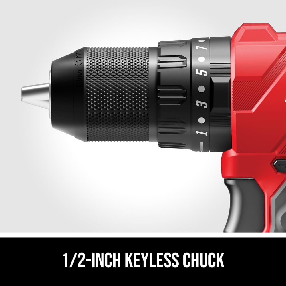 SKIL 20V Brushless Hammer Drill Kit Including 2.0Ah Battery, 30W Charger, 75-Pc. Drill and Driver Bit Set with Interlocking Case-HD6280B-11