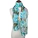ChikaMika Floral Scarves for Women Summer Autumn Indoor Lightweight Wrap and Shawls Scarf Fashion Chiffon Scarves (Cyan Blye)
