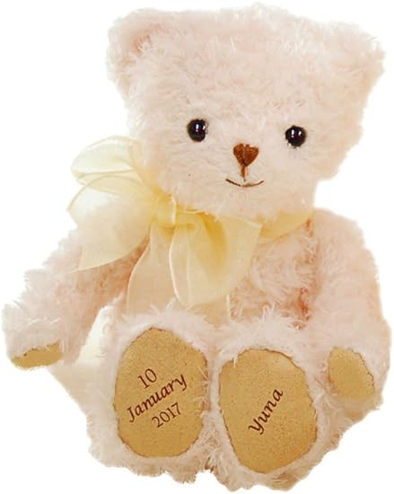 Amazon 生年月日 お名前が入る プティルウ お名前と誕生日が入ったオンリーワンギフト マイバースデイべアcoco ホワイト ぬいぐるみ おもちゃ