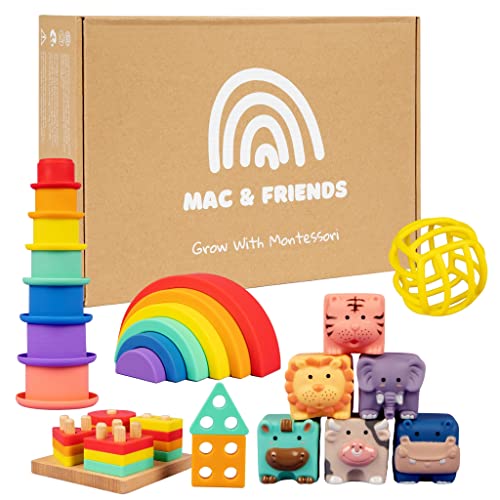5 in 1 Rainbow Montessori Toy Set. For ages 03612 months to