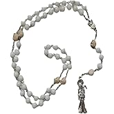 925 Sterling Silver La Santa Muerte Rosary - Satanic, Holy Saint Death Pendant for Women & Men