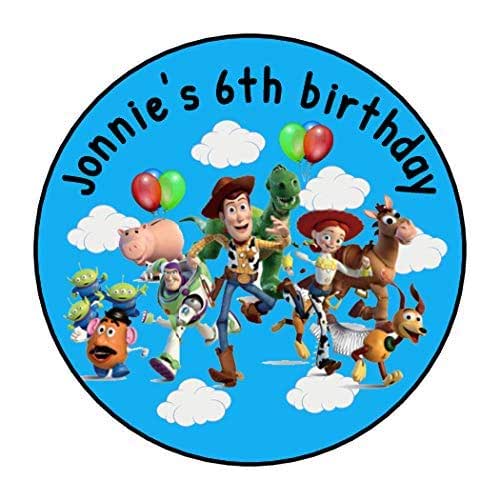 personalized stickers for a Toy story themed birthday