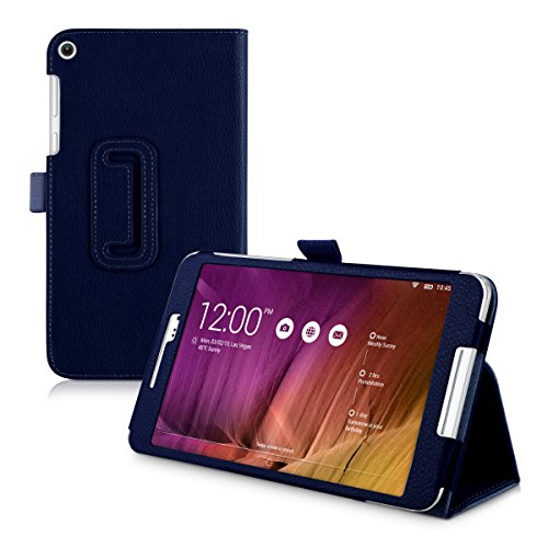 kwmobile Elegant synthetic leather case for Asus Fonepad 8 FE380CG ME380CXG FE380CXG in dark blue with convenient STAND FEATURE
