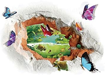 Aseir 3D Butterfly Removable Floor Wall Sticker Mural Decals Vinyl Art Room Decor (5 0cm 70cm)