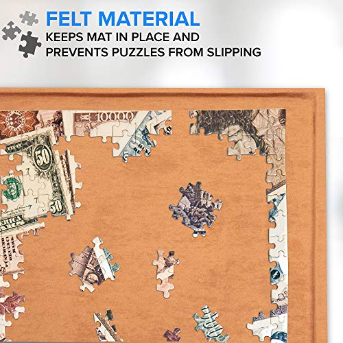 Jumbl Puzzle Board Lightweight, Portable Jigsaw Puzzle Assembly Tray with NonSlip Felt