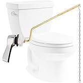 Hibbent Universal Metal Side Mount Toilet Handle Replacement Kit, Brass Toilet Flush Tank Lever with Stainless Steel Flapper 