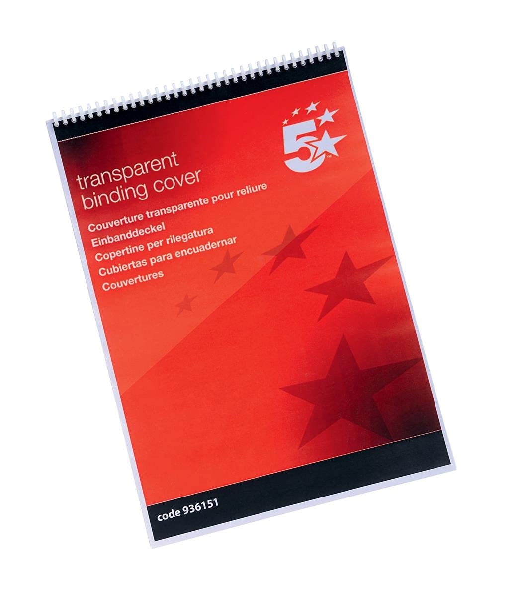 5 Star Binding Covers A3 Clear [Pack 100]