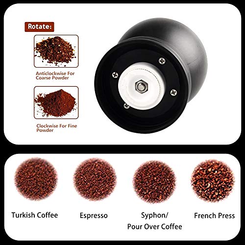 Stlend Manuelle Kaffeemühle, Handkaffeemühle mit Keramikgrat, zwei Klarglasgläser, je 350 ml, Edelstahlgriff, geeignet… – Bild 3