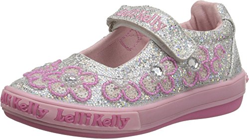 Lelli Kelly Kids Girls Fiore Dolly Flats Shoes Silver Glitter