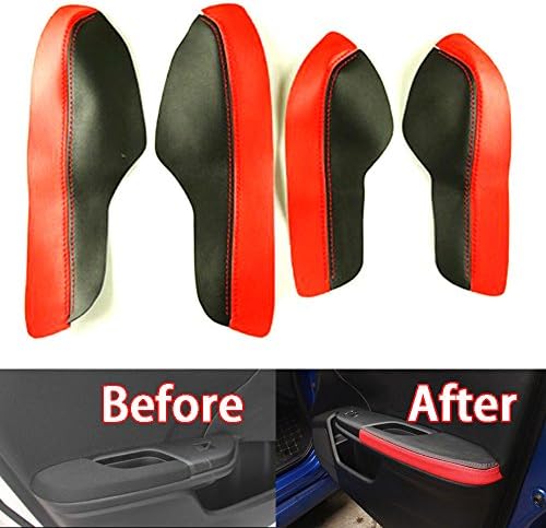 Odster Car Door Armrest Panel Surface Shell Cover Trim PU Waterproof Anti-scratch Styling Accessories for Honda 10th Civic 16-17