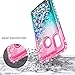 Galaxy A20 Case, Galaxy A30 Case with Tempered Glass Screen Protector, NageBee Glitter Liquid Floating Waterfall Durable Girls Women Cute Case for Samsung Galaxy A30/A20 (6.4 Inch) -Pink/Aqua
