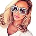 Fheaven Womens Fashion Artificial Diamond Cat Ear Quadrate Big Metal Frame Brand Classic Sunglasses (D)