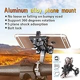 SpoLite Chrome Bike Phone Mount for Motorcycle-Bike-Bicycle Handlebars,Adjustable,Bike Phone Holder Fits Cell Phone iPhone X,8|8 Plus,7|7 Plus,6s|6s Plus,Galaxy S7 S6 for Cycling (Black)