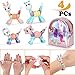 Qunan Twist Magic Pets Bracelet 4 Pcs Kitty Elephant Deer Giraffe Bracelet Set with Unicorn Coin Purse Gift for Kids Girls