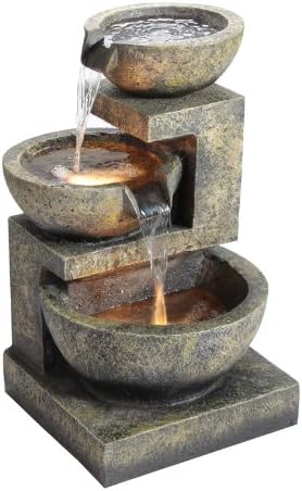 Primrose 3 Schalen Brunnen Mit Beleuchtung Amazon De Garten