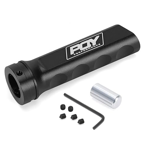 Suuonee Universal Aluminum Handbrake Cover - Car Gear Shift Handle Protector Sleeve (Black)