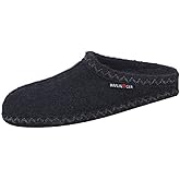 Haflinger Unisex at Boiled Wool Hard Sole Slipper (38 M EU, Black)