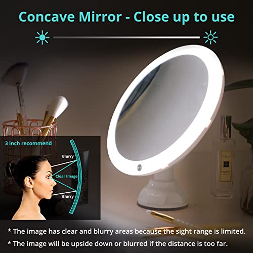 Fabuday 15X Lighted Magnifying Mirror with Lights Large 8 Inch Makeup