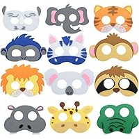 WDDH 12 Pack Novelty Felt Animal Masks Halloween Masks Party Favors Dress-Up Costume