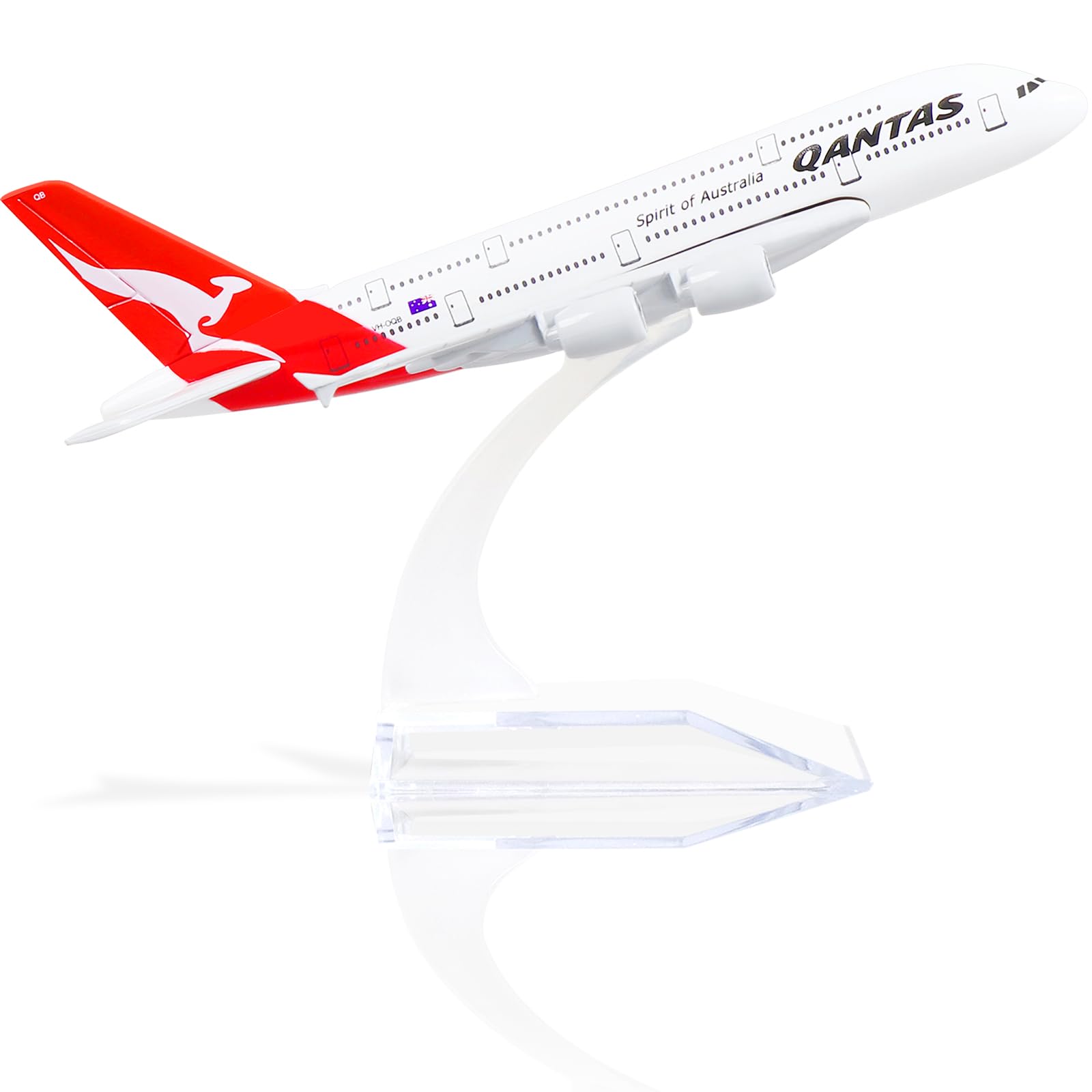 QIYUMOKE Airbus A380 Australia 1/400 Diecast Metal Airplane Model with Stand Sky Jumbo Airliner Model Plane Alloy Display Collectible Model Kit for Aviation Enthusiast Gift