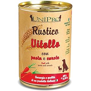 RUSTICO Piel becerro zanahoria pasta marrón y húmedo gr 400 Comida mojado perro