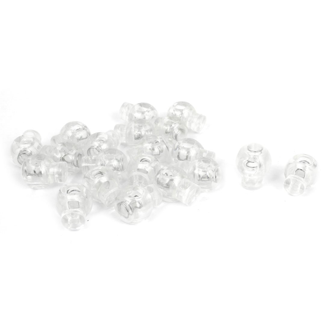 sourcingmap Plastic Round Toggle Spring Loaded Rope Cord Locks 20pcs Clear