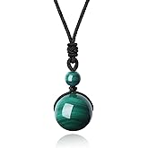 COAI Crystal Bead Stone Bead Necklace for Men Women