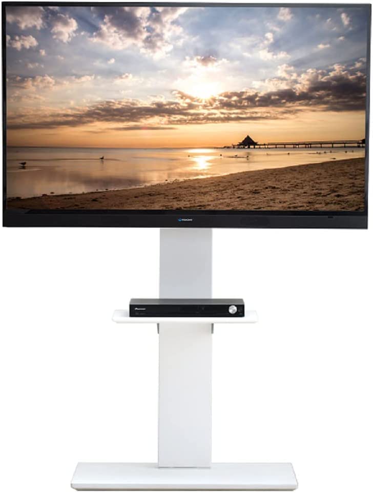 タンスのゲン テレビスタンド 32～77インチ対応 耐震 隠しキャスター付き 【上下/左右首振り】 ハイタイプ ロータイプ 高さ調節 無段階 壁寄せ 棚板 テレビ台 自立式 おしゃれ 45400045(80124)商品画像