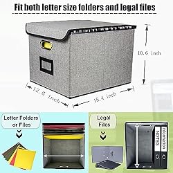 Desihum Collapsible File Organizer Box, filing