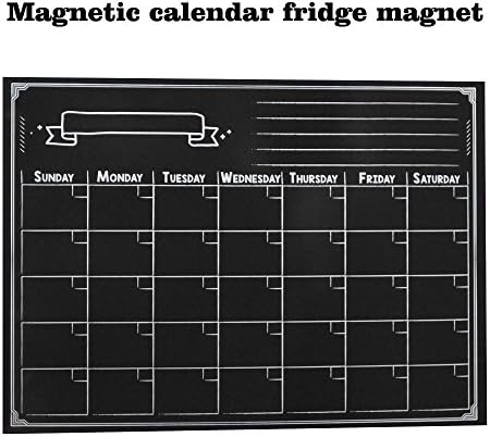 Lecent@ 16.5"X12" Refrigerator Magnetic Dry Erase White Board Calendar Magnet Board Magnetic Organizer Board Fridge Calendar Magnet Chalk Includes 1 Marker and Eraser Monthly Planner Board