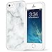 True Color Case Compatible iPhone SE / 5S / 5 Case, White Marble [Stone Texture Collection] Slim Hybrid Hard Back + Soft TPU Bumper Protective Durable [True Protect Series]