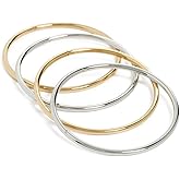 SHASHI Women's Bangle Two Toned Bracelet Set, Gold/Silver, One Size