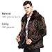 Zicac Men's Faux Fur Coat Winter Warm Fur Jacket Luxury Long Sleeve Overcoat Outerwear Parka(Coffee, US L/Asia Tag XXXL)