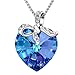 SIVERY 'Love in Eiffel' Stud Earrings with Blue Crystal, Jewelry for Women Gifts for Her (Blessed Love Necklace)