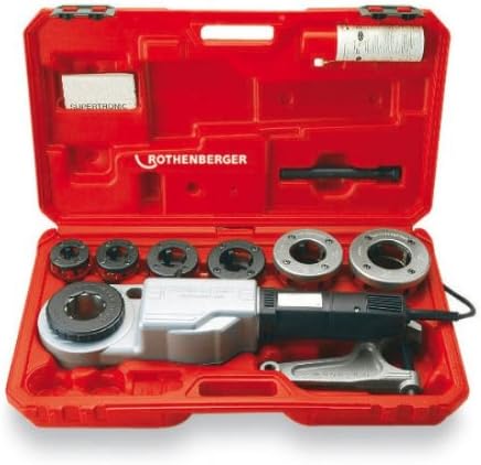 Rothenberger 71258 2-inch Supertronic 2000-Power Threader Set, Red/Black/Grey