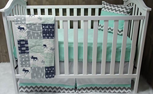 Baby Boy / Girl Chevron , Baby Bedding , Woodlands , Moose , Crib Bedding , Nursery Room , Babylooms