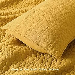 Quilt Set Queen Size Yellow, Classic Geometric