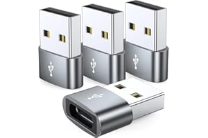 USB C to USB Adapter 4-Pack, Type C Female to A Male Converter, Supports PD Quick Charging & High-Speed Data Sync for Devices