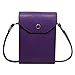 PU Leather 2 Layers Vertical Cellphone Pouch Bag with Shoulder Strap and Magnetic Button for Apple iPhone Samsung Galaxy and Other Smartphone Purple