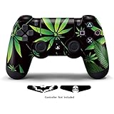 Skins for PS4 Controller - Stickers for Playstation 4 Games - Decals Cover for PS4 Slim Sony Play Station Four Controllers PS4 Pro Accessories PS4 Remote Dualshock 4 Skin - Weeds Black