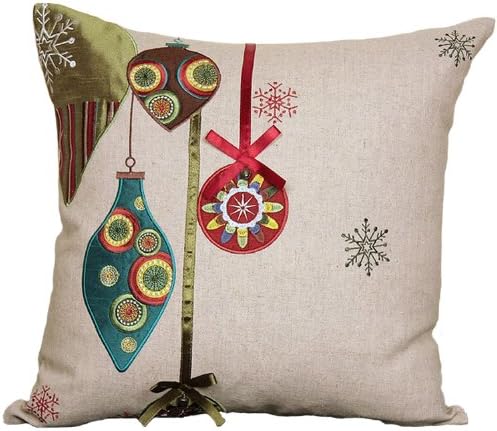 embroidered christmas pillows